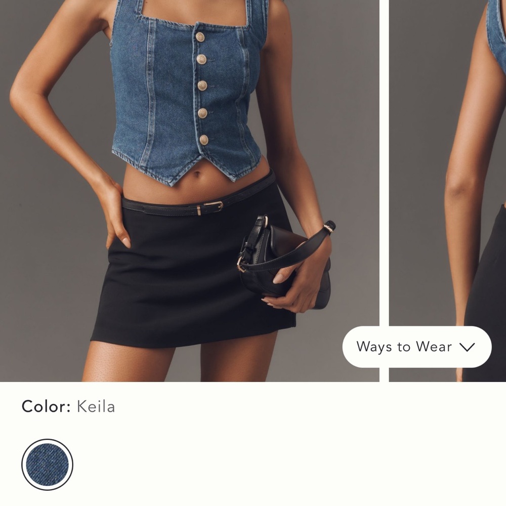 Reformation Bo Denim Top Crop Top Vest